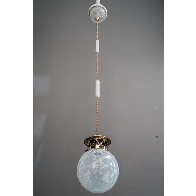 Pendants with Loetz Glass Shade attributed to Koloman Moser for Bakalowits & Söhne, 1908 For Sale - Image 15 of 18