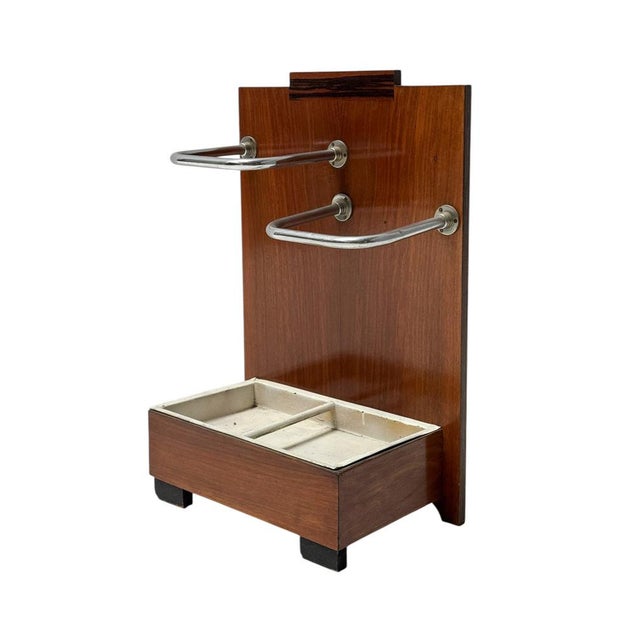 Wood Art Deco Modernist Walnut Umbrella Stand, 1930s For Sale - Image 7 of 10