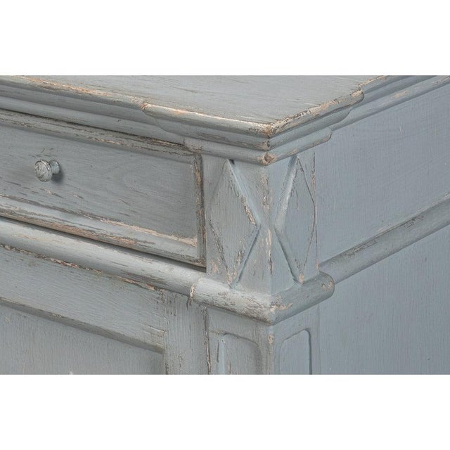 French Provincial Sideboard with a Distressed Blue-Grey Finish For Sale - Image 4 of 11