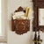 Wood Victorian Carved Wood Wall Pocket-Horseshoe-Good Luck-Folk Art Hanging-Antique For Sale - Image 7 of 11