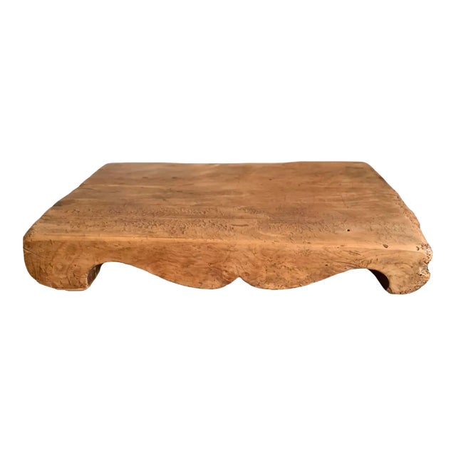 Antique Chinese Wooden Block / Chopping Block, Hand-Carved, C. 1900 For Sale