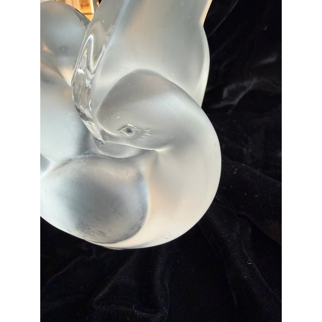 1980s Lalique Frosted Dove Crystal Sculptural Vase For Sale - Image 5 of 12