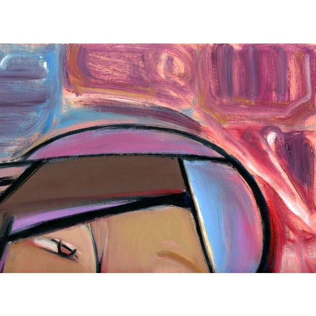 Venetian, Cubist Abstract Portrait Oil Painting by Alexandra Swistak For Sale - Image 6 of 7
