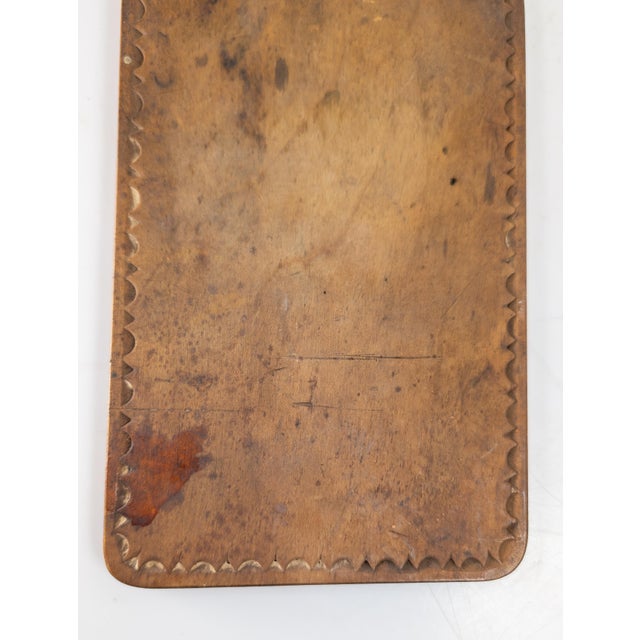 Wood 19th Century Primitive Country Chip Carved Maple Cutting Board With Heart For Sale - Image 7 of 10