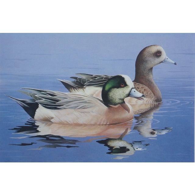 1980s 4 Ducks Unlimited Federal Duck Signed Stamp Prints Brass Plaque Pine Frame 25" - Set of 4 For Sale - Image 15 of 17