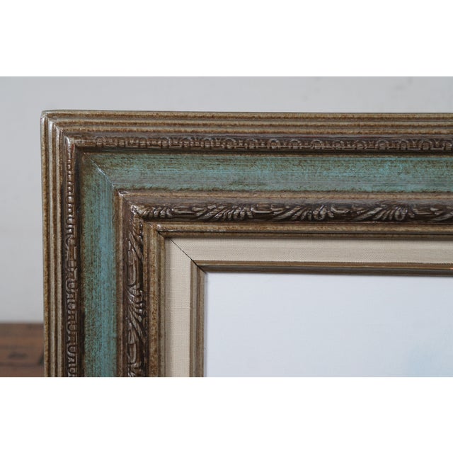 Vintage Lantren Forest Lake Mountain Landscape Oil Painting 32" For Sale - Image 6 of 10