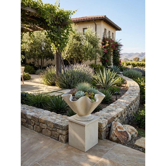 Metal 1990s Cast Iron Planter on Base Inspired by Willy Guhl For Sale - Image 7 of 12