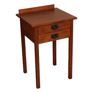 Stickley Mission Collection Oak Two-Drawer Tall Nightstand For Sale