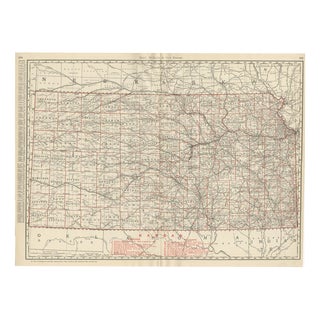 Antique Map of Kansas The Sunflower State by Ran McNally, 1899 For Sale