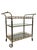 Vintage Regency Style Brass & Glass Three-Tier Bar Cart With Large Casters For Sale - Image 4 of 8