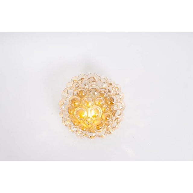 Small Amber Bubble Glass Flush Mount attributed to Limburg, Germany, 1960s For Sale - Image 4 of 8