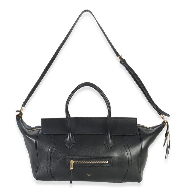 Black Black Supple Shiny Lambskin Medium New Luggage For Sale - Image 8 of 9