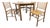 Danish Modernist Convertible Table and Chairs, 1970s, Set of 5 For Sale