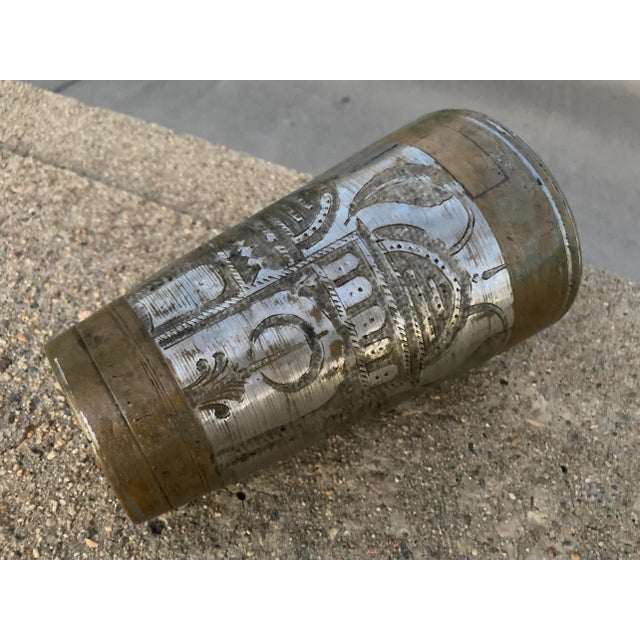 Antique Anglo Raj Mughal Hand-Spun Silver & Copper Beaker For Sale - Image 11 of 13