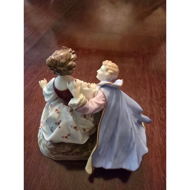 Antique Meissen Style Porcelain Romantic Figurine For Sale In Boston - Image 6 of 12