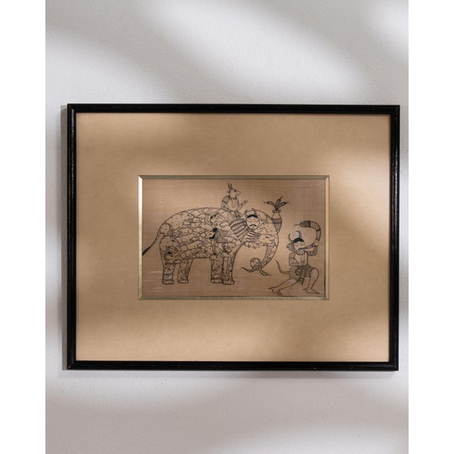 Mid 20th Century India Gray Paper Drawing For Sale - Image 13 of 15