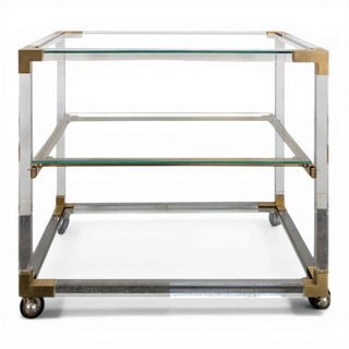 Hollywood Regency Acrylic Glass Dessert Table For Sale