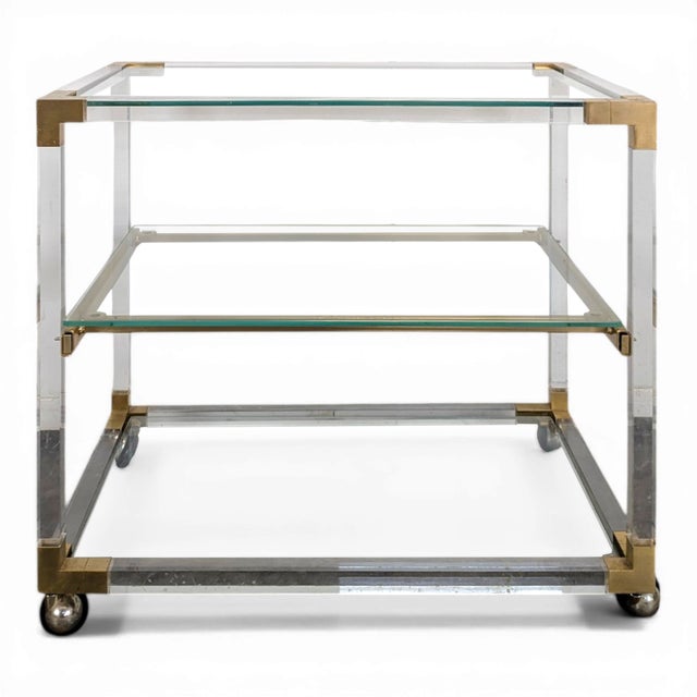 Hollywood Regency Acrylic Glass Dessert Table For Sale