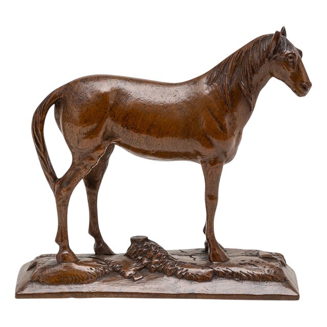 English Victorian Carved Walnut Horse, 1900s For Sale