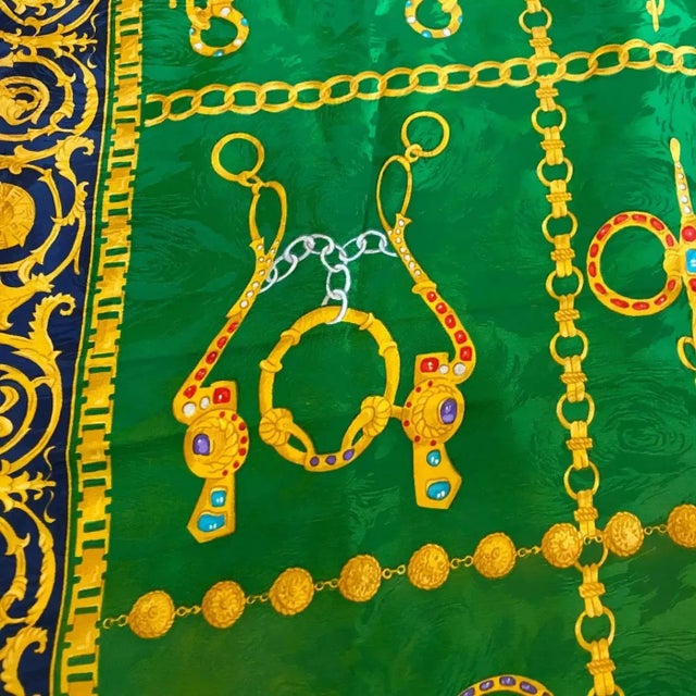 Textile 1980s Vintage Silk Color Italian Scarf Foulard by Renato Balestra For Sale - Image 7 of 11