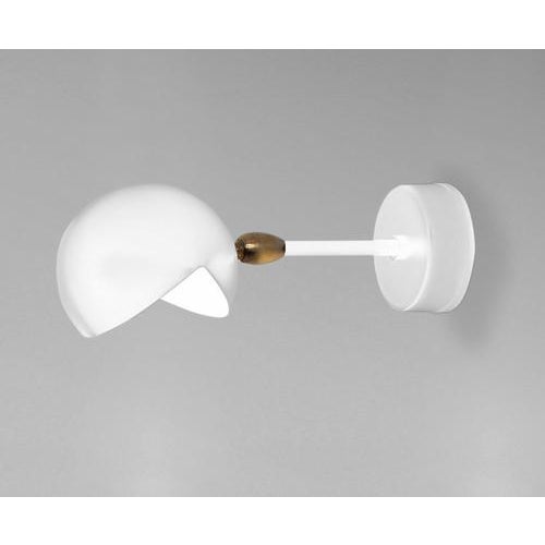 Mid-Century Modern White Eye Sconce Wall Lamp by Serge Mouille For Sale - Image 4 of 8