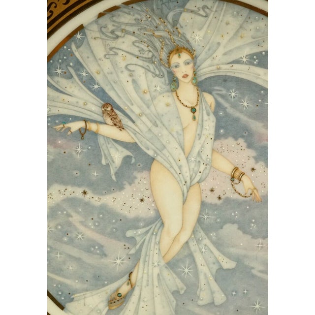 Gold Art Nouveau Style Porcelain Plates with Ladies Motif and Gilt Edges by Umberto Banchelli for Manufacture Seltmann Weiden, Bavaria, 1980s, Set of 4 For Sale - Image 8 of 18