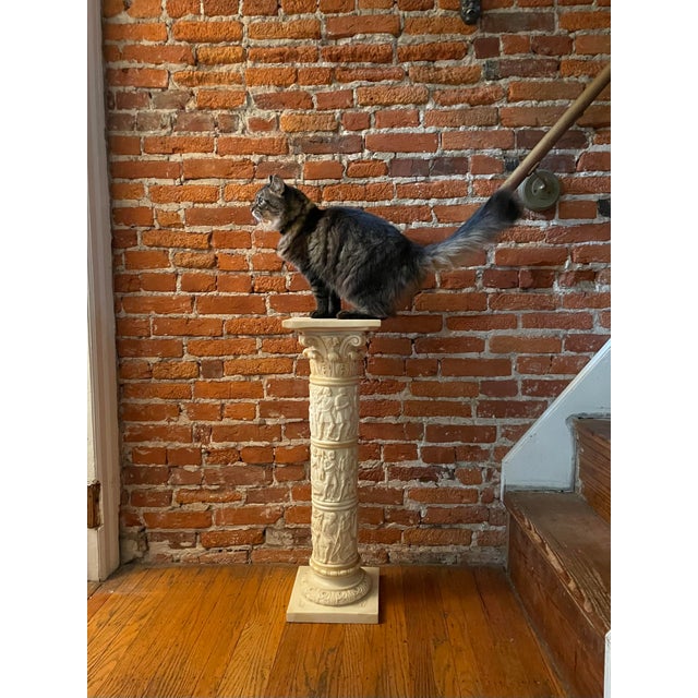 Classical Revival Carved Resin 31" Column Pedestal For Sale - Image 12 of 13