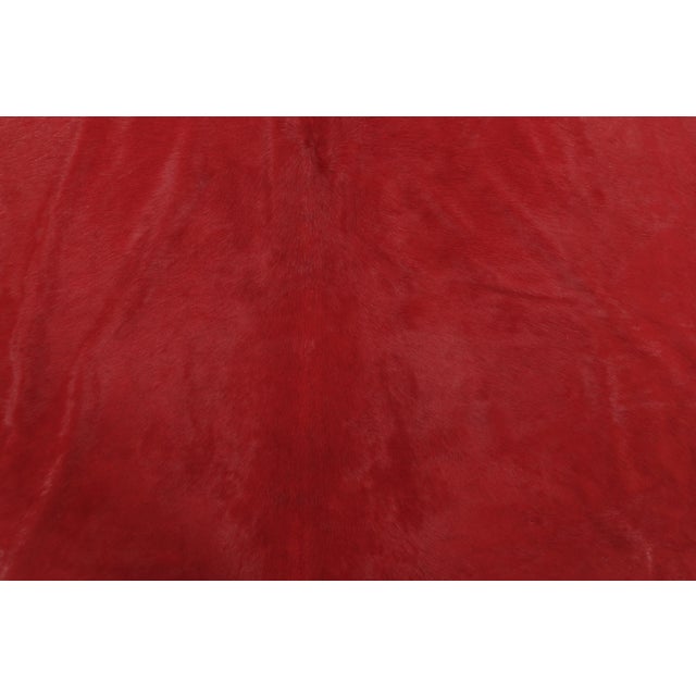 2020s Rug & Kilim’s Contemporary Cowhide Solid Rug in Vibrant Red Hues For Sale - Image 5 of 9