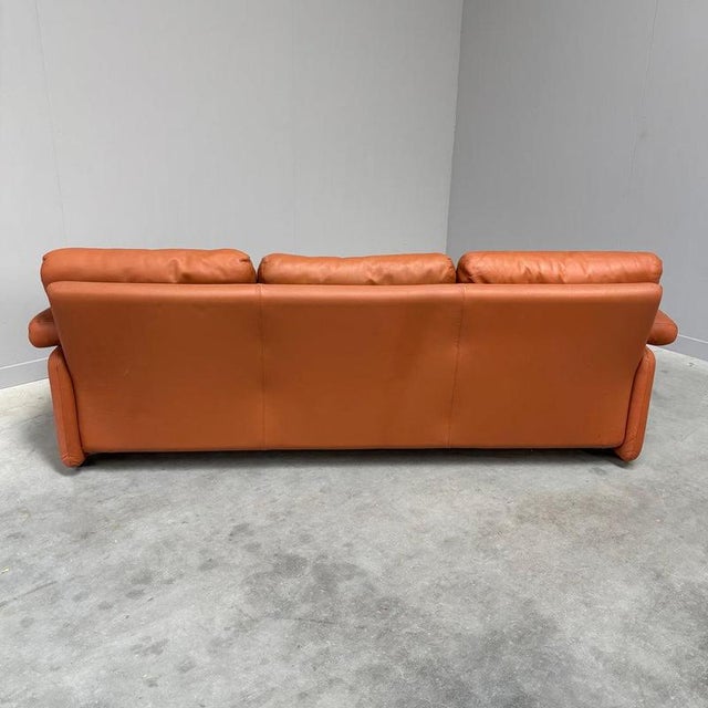 Vintage Coronado Three-Seater Sofa in Cognac Leather from B&B Italia, Italy, 1960s For Sale - Image 15 of 16