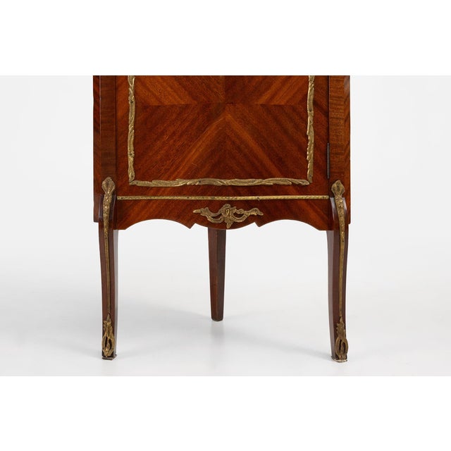Glass French Louis XV Style Corner Display Cabinet with Arched Glass, 1950 For Sale - Image 7 of 17
