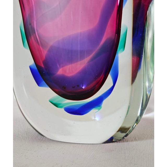 Mid-Century Modern Multicolored Sommerso Glass Vase in the style of Salviati, Italy, 1970s For Sale - Image 9 of 18