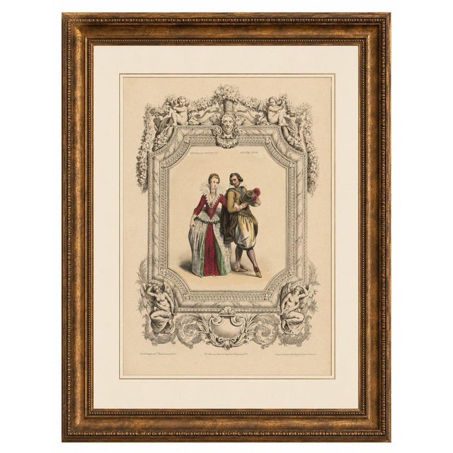 Title: henri iv & marie de' medici french court costume lithograph, 1847 : a beautifully hand-colored french lithograph...