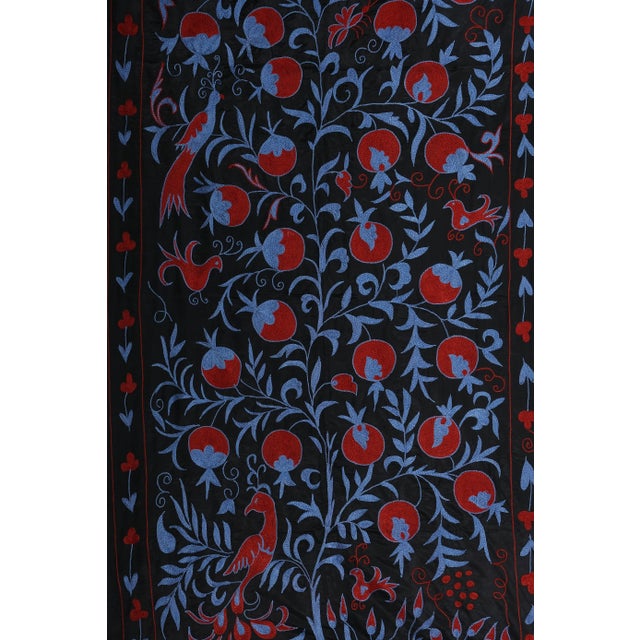 Folk Art Pictorial Silk Suzani From Uzbekistan For Sale - Image 6 of 10