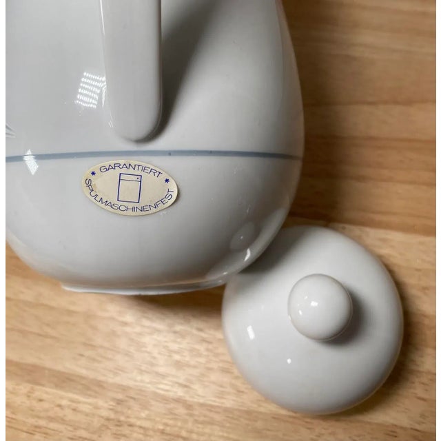 1980s 1980s Arzberg Germany Coffee/Tea Pot & Lid - Large Pink Lily Flower & Gray Leaves For Sale - Image 5 of 7