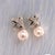 Akoya Pearl Dangle Earrings 14k Gold Certified For Sale - Image 11 of 12
