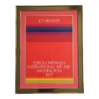 Jo Niemeyer 1977 Edition Partanen Washington International Art Fair Geometric Lithograph Poster Framed For Sale