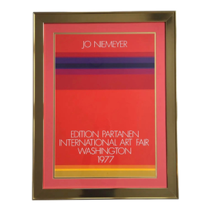 Jo Niemeyer 1977 Edition Partanen Washington International Art Fair Geometric Lithograph Poster Framed