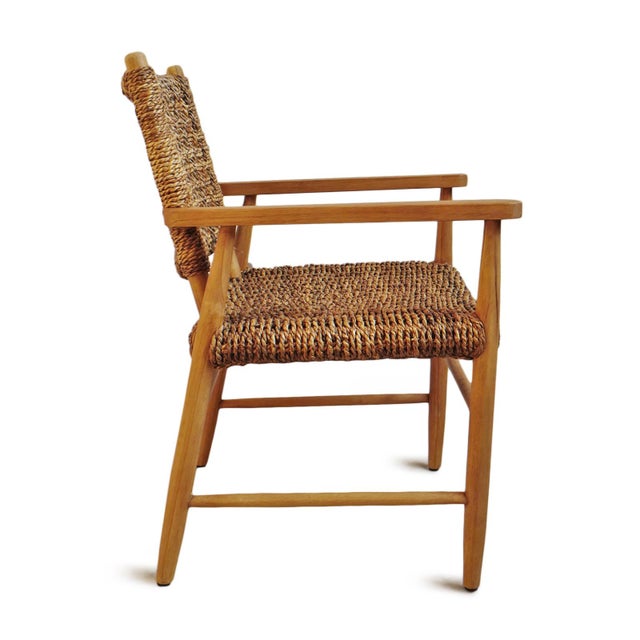 2020s Banana Weave & Teak Arm Chair For Sale - Image 5 of 11