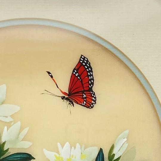 Matched Set of 2 Anton Wang Watercolor on Silk Paintings – Artist Signed and Framed With Chop Mark (Original Vintage Octagon Frames) For Sale - Image 12 of 18