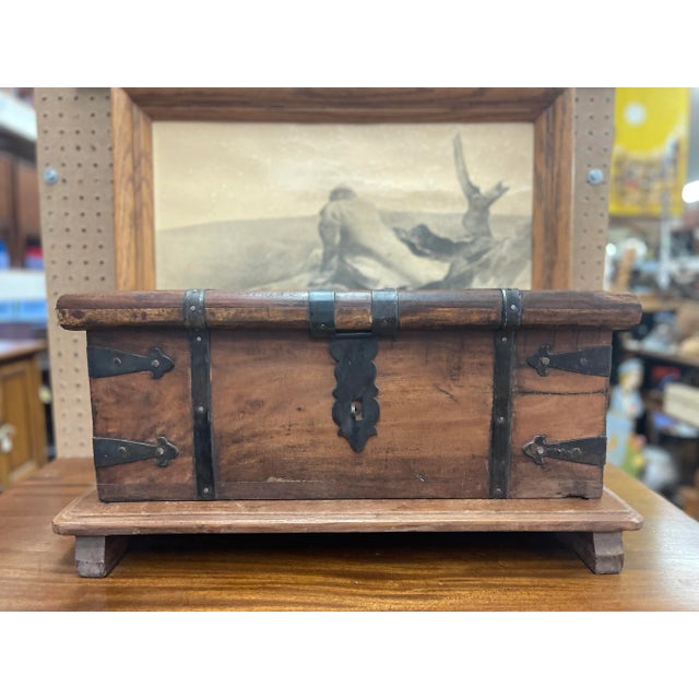 Primitive Storage Trunk with Original Metal Hardware and Patina. Sturdy Construction. No Maker’s Mark. Vintage Condition...