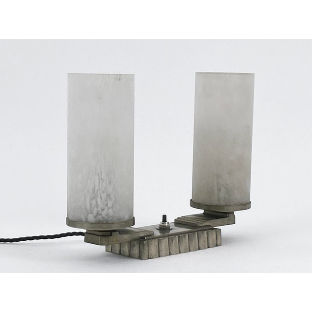 Art Deco Brass and Glass Table Lamp, France, 1920s For Sale - Image 9 of 18