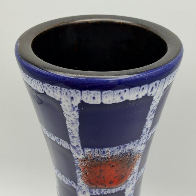 Ceramic Vintage Vase in Fat Lava from Ilkra Edelkeramik, 1960s For Sale - Image 7 of 11