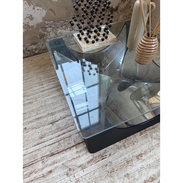 Coffee Table with Molded Base and Chrome, 1970s For Sale - Image 13 of 18