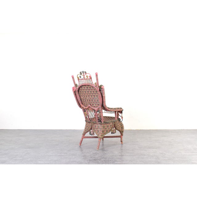 American Victorian Wicker Armchair from Heywood-Wakefield, 1910s For Sale - Image 6 of 13