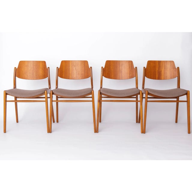 Wilkhahn Mid-Century Teak Dining Chairs by Hartmut Lohmeyer for Wilkhahn, 1960s, Set of 4 For Sale - Image 4 of 10