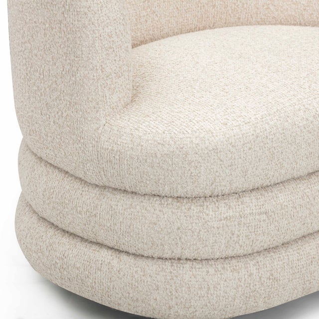 2020s Astor Cream Heavy Boucle Swivel Hotel Lounge Chair For Sale - Image 5 of 7