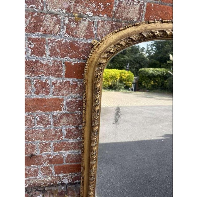 Large Antique 19th Century English Gilt Rope Twist Framed Overmantle Mirror For Sale - Image 6 of 8