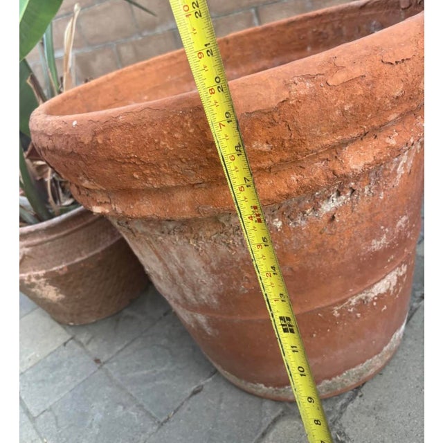 Ceramic Large Vintage Italian Style Terracotta Garden Planter With Aged Patina For Sale - Image 7 of 10