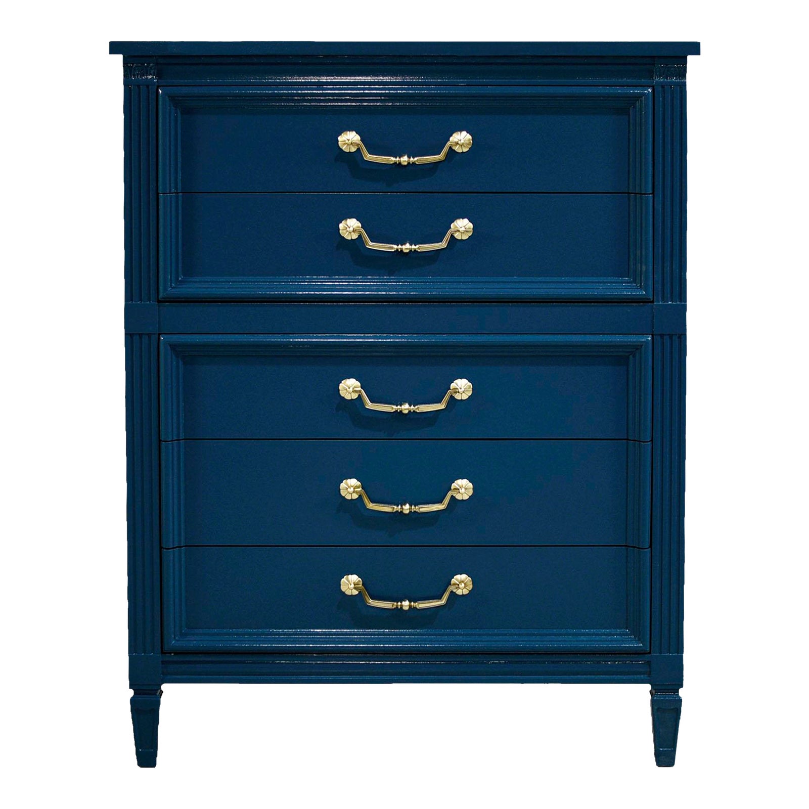 Vintage Traditional Highboy in Teal by Mount Airy Furniture Newly Painted Chairish