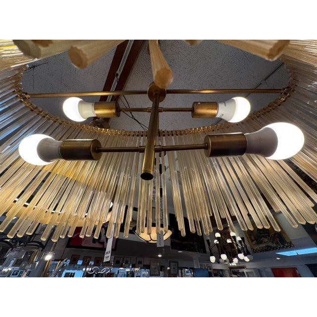 Ethan Allen Orchard Midcentury Brass Chandelier For Sale - Image 11 of 12